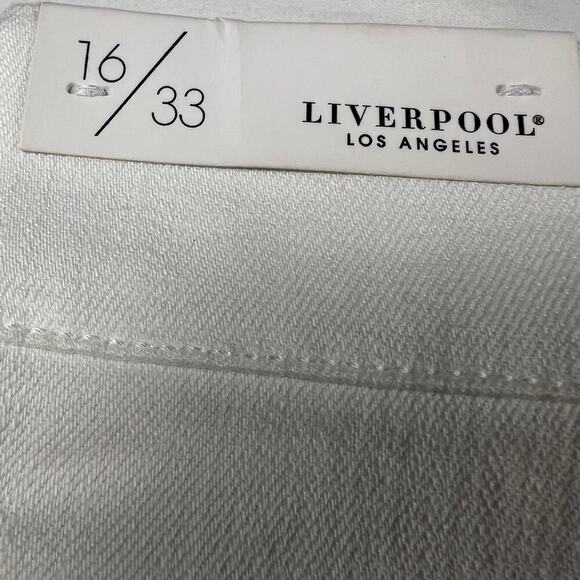 Liverpool Los Angeles Gia Glider Cruiser Pull On White Denim Shorts Size 16/33 - Picture 7 of 8